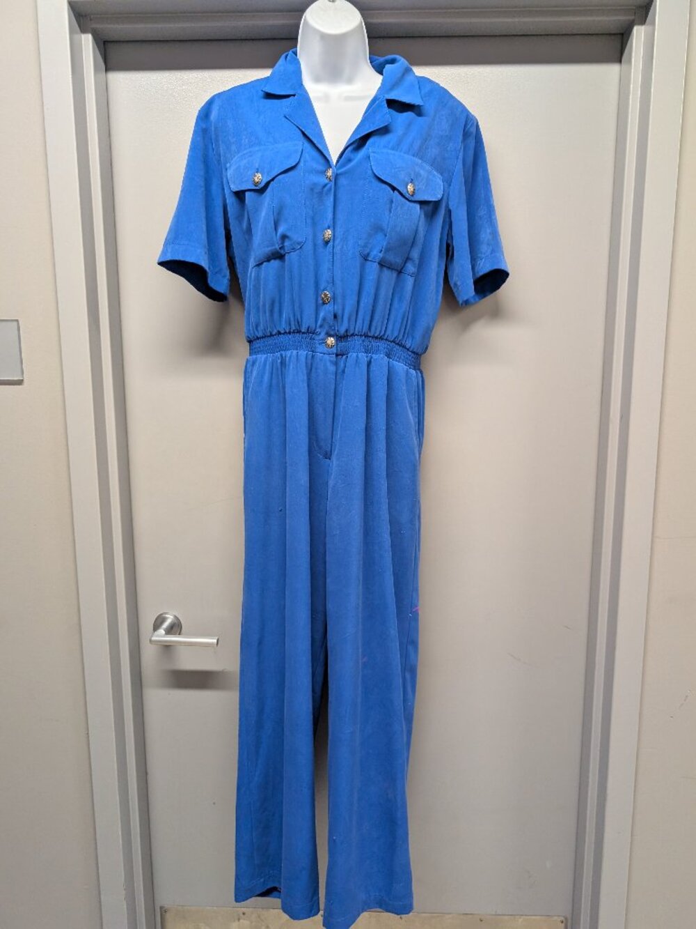 Saint Germain Paris Made In The USA Blue Button-Up Jumpsuit